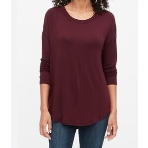Athleta Top Women's Small Maroon Lombard Long Sleeve Soft Stretch Athletic